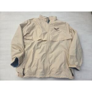 Princess Cruises Alaska Reversible Mens L Nylon Fleece Winter Jacket Cream Blue